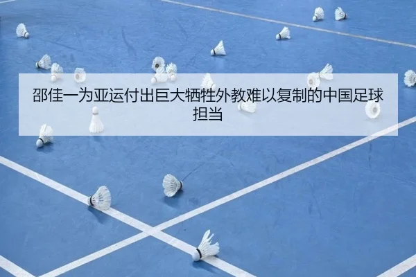 邵佳一为亚运付出巨大牺牲外教难以复制的中国足球担当